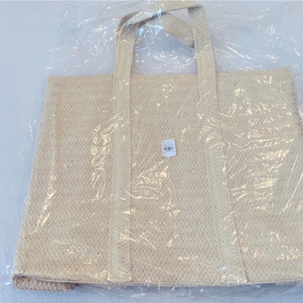 Mark & Graham Cream Woven Tote Bag